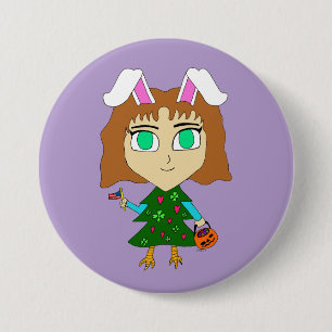 Multi Vakantie Chibi Ronde Button 7,6 Cm