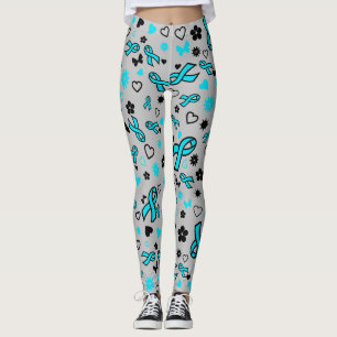 Multicardafdrukken met turquoise Ribbon...POTS Leggings