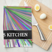 Multicolded Line Burst Pattern + Custom Name Theedoek (Quarter Fold)