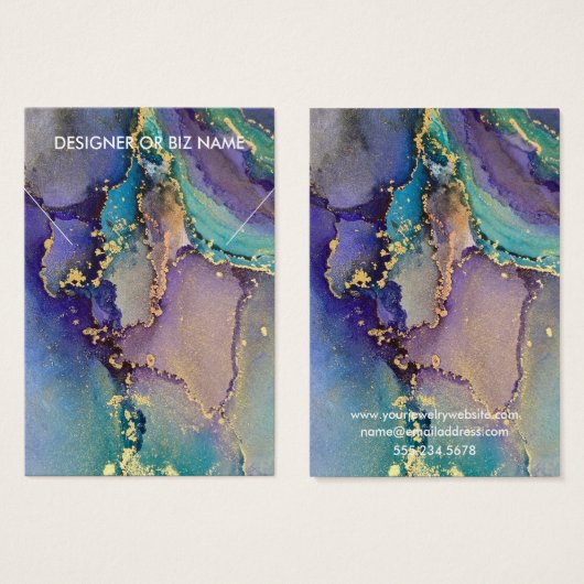 Multicolf Gold Liquid Art-Ketting beeldscherm Visitekaartje (Voorkant /achterkant)