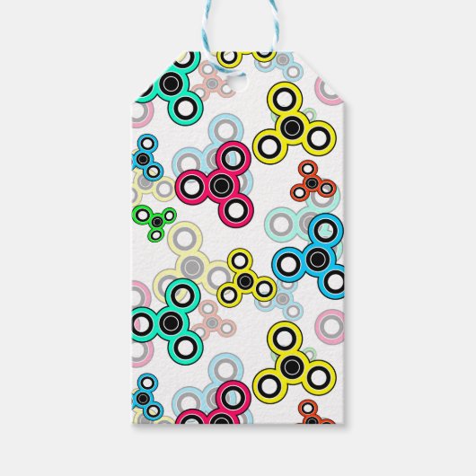 Multicolische spinners cadeaulabel (Voorkant)