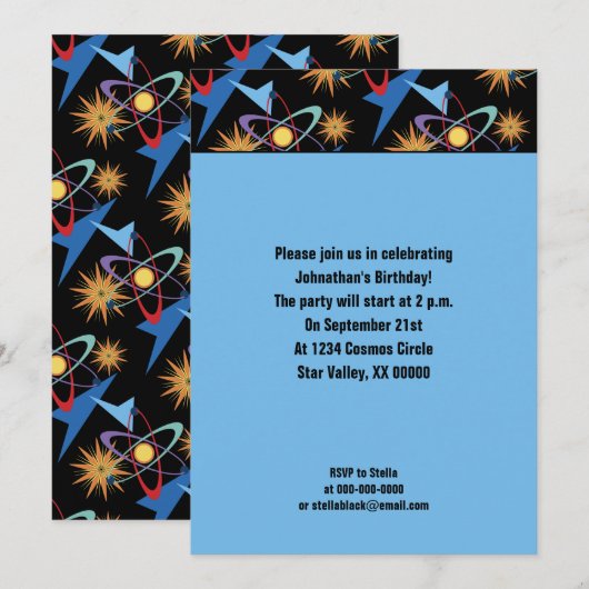 Multicololf patroonpartij voor ruimtevaarttijdperk kaart (Voorkant / Achterkant)