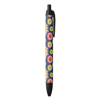 Multicololf zonnebloemen zwarte inkt pen