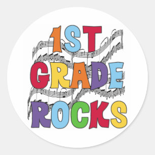 Multicolor 1st grade Rocks Ronde Sticker