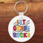 Multicolor 1st grade Rocks Sleutelhanger (Voorkant)