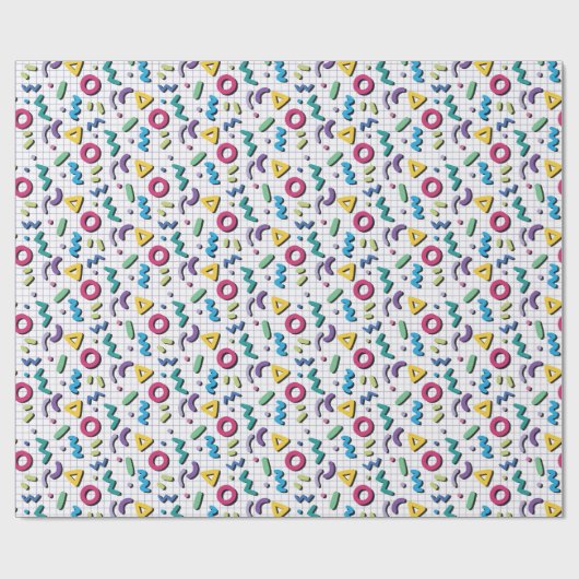 Multicolor 80s Memphis Pattern Cadeaupapier (Vlak)