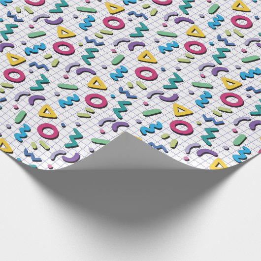 Multicolor 80s Memphis Pattern Cadeaupapier (Hoek)