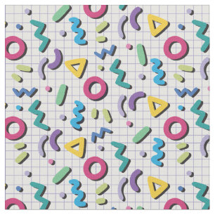 Multicolor 80s Memphis Pattern Stof