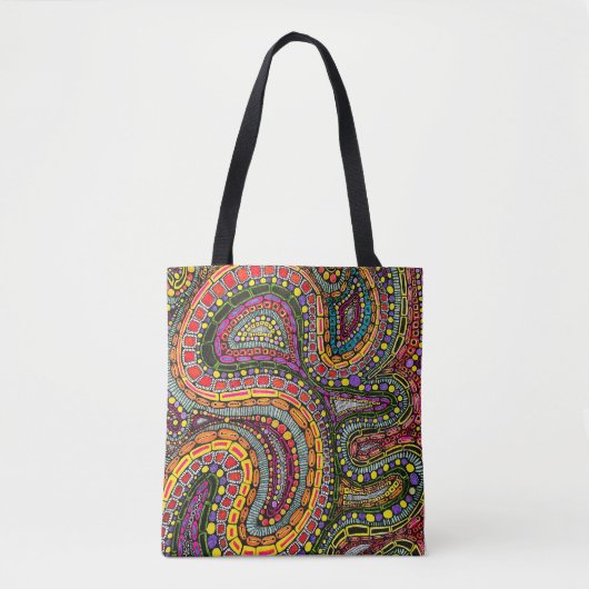 Multicolor abstract golfpatroonontwerp draagtas (Voorkant)