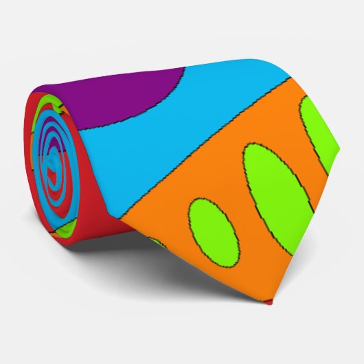 Multicolor Abstract Stropdas (Opgerold)