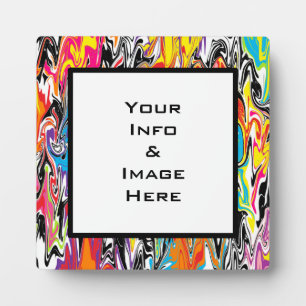 Multicolor Abstract Swirl Square Lijst Fotoplaat