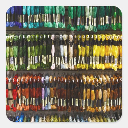 Multicolor Abstract Weave Vierkante Sticker (Voorkant)