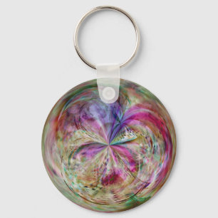 Multicolor Abstracte Bubble Mandala Sleutelhanger