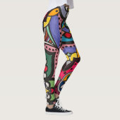 Multicolor abstracte patronen leggings (Rechts)
