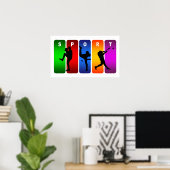 Multicolor Baseball Emblem Poster (Thuiskantoor)