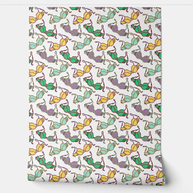 Multicolor Beha Patroon Behang (Afrollen)
