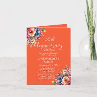Multicolor bloemen Modern 50ste huwelijksverjaarda