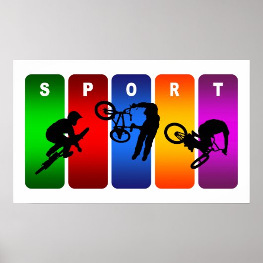 Multicolor BMX Emblem Poster (Voorkant)