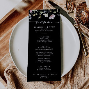 Multicolor Boho Herfst Bloemen Trouwdiner Menu