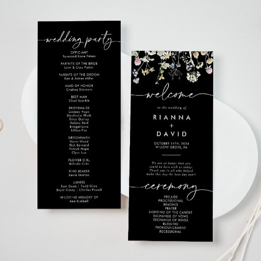 Multicolor Boho Herfst Bloemen Trouwprogramma Programma