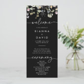 Multicolor Boho Herfst Bloemen Trouwprogramma Programma (Staand voorkant)