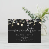 Multicolor Boho Herfst Floral Horizontale Huwelijk Save The Date (Staand voorkant)