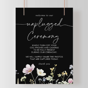 Multicolor Boho Herfst Floral Unplugged Ceremony Poster