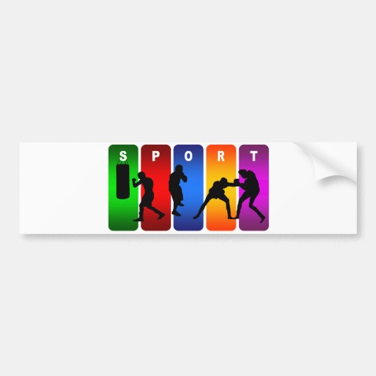 Multicolor Boxing Emblem Bumpersticker (Voorkant)
