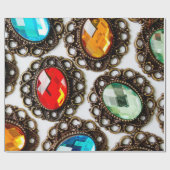 Multicolor  broedsels op witte achtergrond cadeaupapier (Vlak)