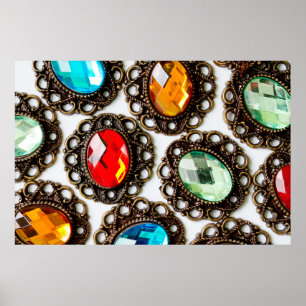 Multicolor  broedsels op witte achtergrond poster