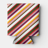 Multicolor Candy Cane Stripes Kerstmis Blikjeskoeler (Voorkant)