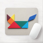 Multicolor cat Tangram Muismat (Met muis)
