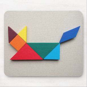 Multicolor cat Tangram Muismat