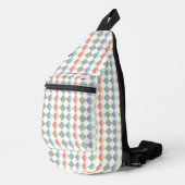 Multicolor Checker Diamond Patroon Sling Bag (Rechterhoek)