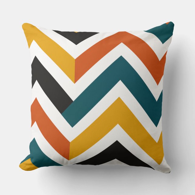 Multicolor Chevron Geometric Pattern Kussen (Voorkant)