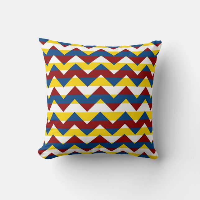 Multicolor Chevron Zigzag Stripe Pattern 17 Kussen (Voorkant)