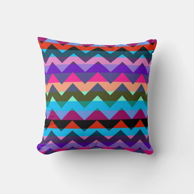 Multicolor Chevron Zigzag Stripe Pattern 2 Kussen (Voorkant)