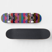 Multicolor Chevron Zigzag Stripe Pattern 9 Skateboard (Horizontaal)