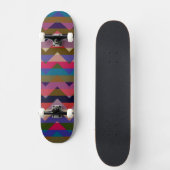 Multicolor Chevron Zigzag Stripe Pattern 9 Skateboard (Voorkant)