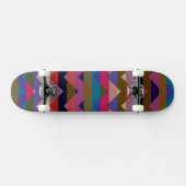 Multicolor Chevron Zigzag Stripe Pattern 9 Skateboard (Horizontaal)