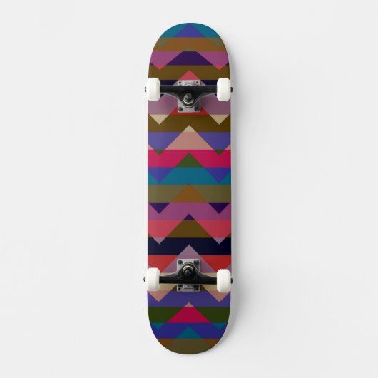 Multicolor Chevron Zigzag Stripe Pattern 9 Skateboard (Voorkant)