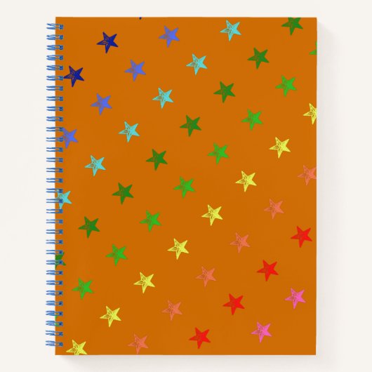 Multicolor Crayon Stars Notitieboek (Voorkant)