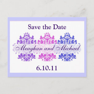 Multicolor Damast Save the Date Aankondigingskaart