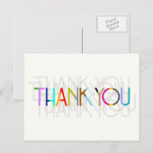 Multicolor Dank u Typografie Briefkaart (Voorkant / Achterkant)