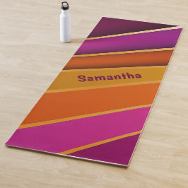 Multicolor diagonaal strepen Roze Paarse Yoga Mat