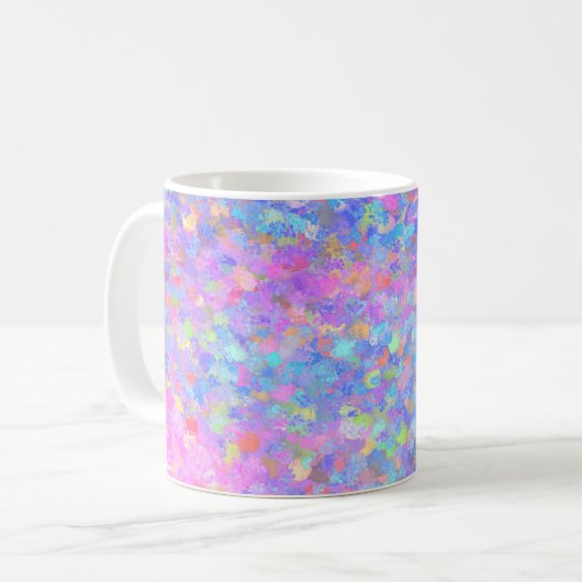 Multicolor Dot Art Koffiemok (Voorkant links)