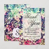 Multicolor Elegant Bloemen Collage Patroon Bedankkaart (Voorkant / Achterkant)