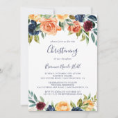 Multicolor Elégant Floral Christening Invitation (Devant)