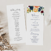 Multicolor Elegant Floral Wedding Programme