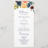 Multicolor Elegant Floral Wedding Programme (Devant)